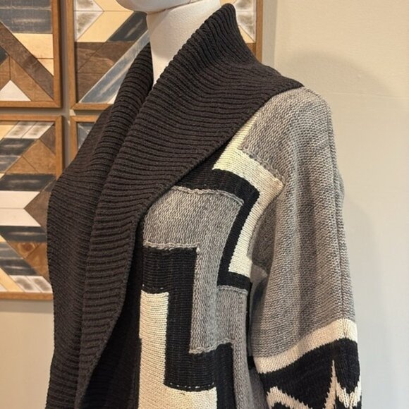 Vintage Ralph Lauren Aztec Wool Cashmere Silk Knit Cardigan Sweater XS - Picture 4 of 9